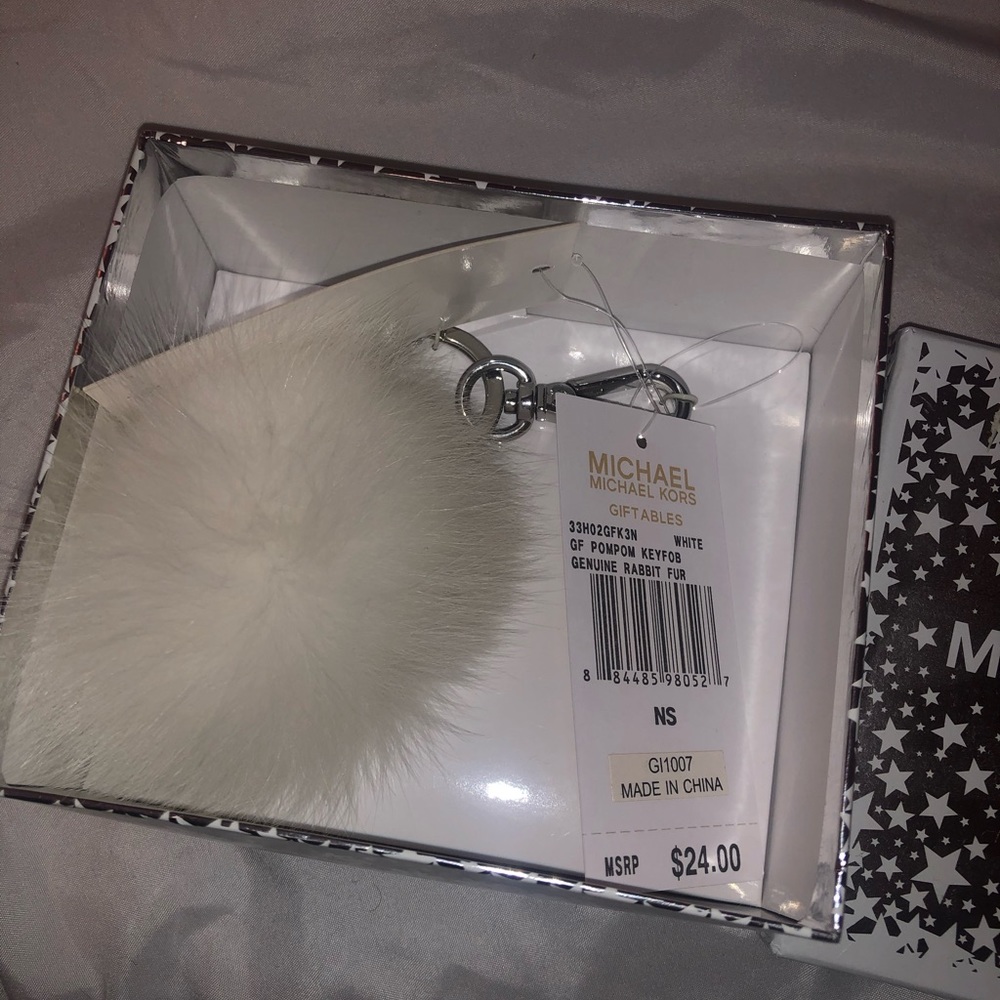 Michael Kors puff ball key chain
